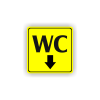 Cedule wc šipka dolů | Piktogram (čtverec)