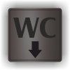 Cedule wc šipka dolů – plast (piktogram)