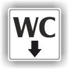 Cedule wc šipka dolů – plast (piktogram)