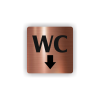 Cedule wc šipka dolů | Piktogram (čtverec)