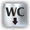 Cedule wc šipka dolů – plast (piktogram)