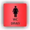 Cedule wc dívky | Piktogram (čtverec)