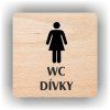 Cedule wc dívky – plast (piktogram)