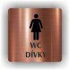 Cedule wc dívky | Piktogram (čtverec)