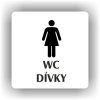 Cedule wc dívky | Piktogram (čtverec)