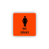 Cedule wc dívky | Piktogram (čtverec)