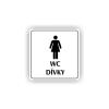 Cedule wc dívky | Piktogram (čtverec)