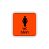 Cedule wc dívky | Piktogram (čtverec)