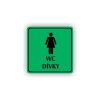 Cedule wc dívky | Piktogram (čtverec)