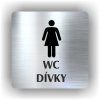 Cedule wc dívky | Piktogram (čtverec)