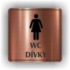 Cedule wc dívky | Piktogram (čtverec)