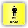 Cedule wc dívky | Piktogram (čtverec)