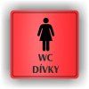 Cedule wc dívky | Piktogram (čtverec)