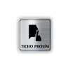 Cedule ticho prosím gesto pst | Piktogram (čtverec)