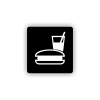 Cedule bufet s hamburgerem a pitím | Piktogram (čtverec)