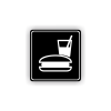 Cedule bufet s hamburgerem a pitím | Piktogram (čtverec)