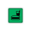 Cedule bufet s hamburgerem a pitím | Piktogram (čtverec)