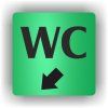 Cedule wc šipka v levo dolů – plast (piktogram)