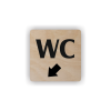 Cedule wc šipka v levo dolů | Piktogram (čtverec)