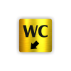 Cedule wc šipka v levo dolů | Piktogram (čtverec)