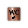 Cedule wc šipka v levo dolů | Piktogram (čtverec)