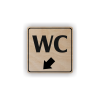 Cedule wc šipka v levo dolů | Piktogram (čtverec)