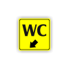 Cedule wc šipka v levo dolů | Piktogram (čtverec)