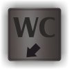 Piktogram - WC ŠIPKA V LEVO DOLŮ