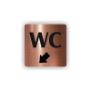 Cedule wc šipka v levo dolů | Piktogram (čtverec)