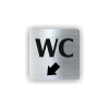 Cedule wc šipka v levo dolů | Piktogram (čtverec)
