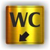 Piktogram - WC ŠIPKA V LEVO DOLŮ