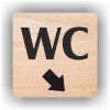 Cedule wc šipka v pravo dolů – plast (piktogram)