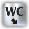 Cedule wc šipka v pravo dolů – plast (piktogram)