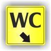 Cedule wc šipka v pravo dolů – plast (piktogram)