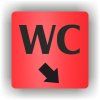 Cedule wc šipka v pravo dolů – plast (piktogram)