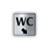 Cedule wc šipka v pravo dolů | Piktogram (čtverec)