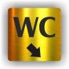 Cedule wc šipka v pravo dolů – plast (piktogram)