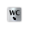 Cedule wc šipka v pravo dolů | Piktogram (čtverec)