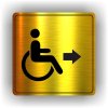 Piktogram - VOZÍČKÁŘI- INVALIDA ŠIPKA V PRAVO