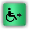 Piktogram - VOZÍČKÁŘI- INVALIDA ŠIPKA V PRAVO