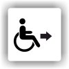 Piktogram - VOZÍČKÁŘI- INVALIDA ŠIPKA V PRAVO
