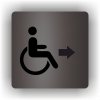 Piktogram - VOZÍČKÁŘI- INVALIDA ŠIPKA V PRAVO