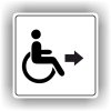 Piktogram - VOZÍČKÁŘI- INVALIDA ŠIPKA V PRAVO
