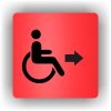 Piktogram - VOZÍČKÁŘI- INVALIDA ŠIPKA V PRAVO