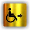 Piktogram - VOZÍČKÁŘI- INVALIDA ŠIPKA V PRAVO