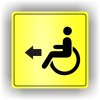 Piktogram - VOZÍČKÁŘI- INVALIDA ŠIPKA V LEVO