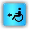 Piktogram - VOZÍČKÁŘI- INVALIDA ŠIPKA V LEVO