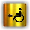 Piktogram - VOZÍČKÁŘI- INVALIDA ŠIPKA V LEVO