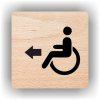 Piktogram - VOZÍČKÁŘI- INVALIDA ŠIPKA V LEVO