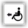 Piktogram - VOZÍČKÁŘI- INVALIDA ŠIPKA V LEVO